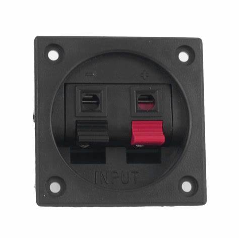 SQUARE SPEAKER TERMINAL BACK PLATE 2 WAY  55mm X 55mm