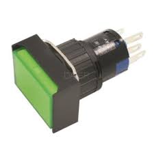 PUSH BUTTON ON/OFF 16mm GREEN