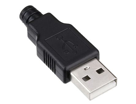 REWIREABLE USB-A PLUG IN BLACK HOUSING | RSE Electronics