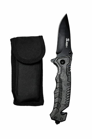 Spring knife with pouch