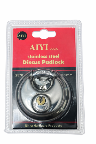 Stainless Discus Padlock 70mm