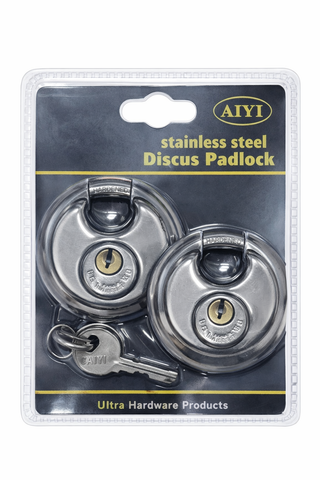 Stainless Discus Padlock 60mm 2 Pack