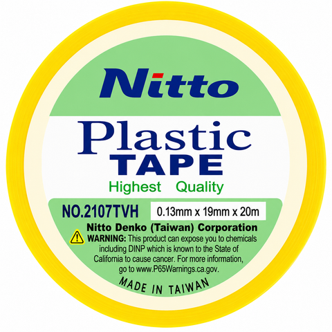 Nitto PVC Electrical Insulation Tape Yellow 19mm x 20m