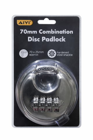 70mm Heavy Duty Combination Disc Padlock Security Lock