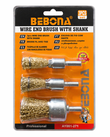 Wire Brush Set with Shank (3 Piece)