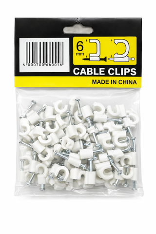 Cable clips 6mm 100pcs
