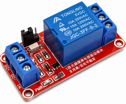 5V 1-Channel Relay Module with Optocoupler – High/Low Level Trigger