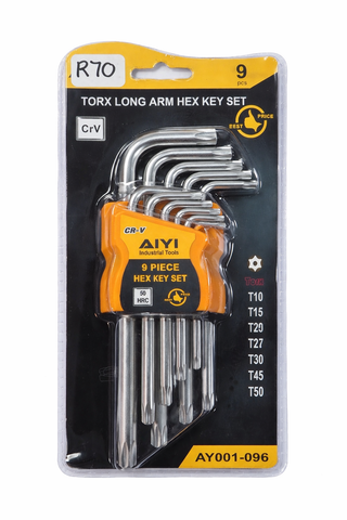 Torx Long Arm Key Set - 9 Piece T10-T50 165mm