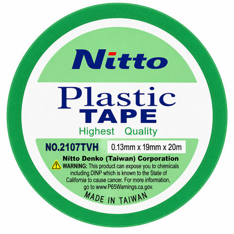 Nitto PVC Electrical Insulation Tape Green 19mm x 20m
