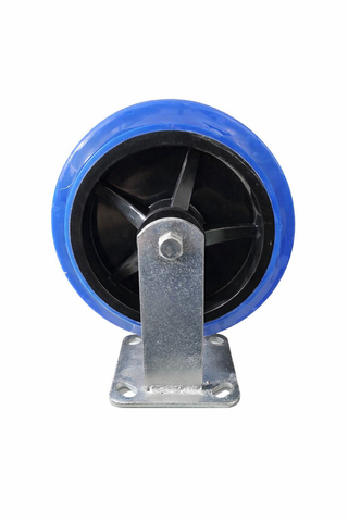 8" Fixed Castor Wheel (Polyurethane (PU)) – Plate Mount