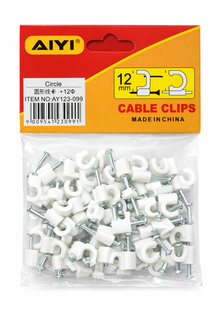 Cable clips 12mm 100pcs