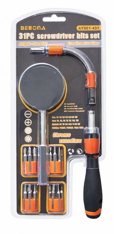 Screwdriver Bit Set 31 Piece with Flexible Shaft