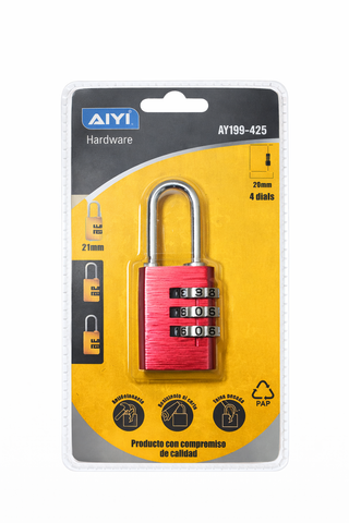 21mm 3-digit combination padlock