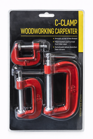 3-Piece C-Clamp Woodworking Carpenter Set