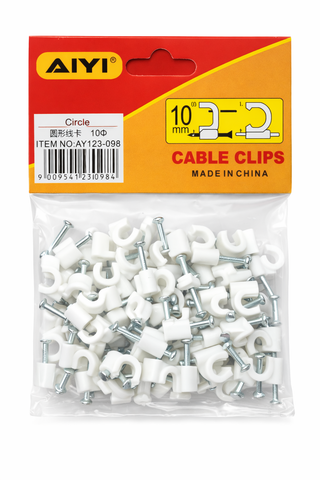 Cable clips 10mm 100pcs