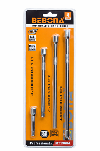 1/4 Inch Drive Extension Bar Set (4 Piece Long)