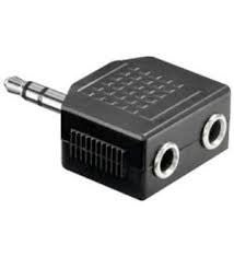 AUDIO ADAPTER 3.5mm STEREO JACK - 2X 3.5mm STEREO SOCKET
