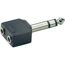 AUDIO ADAPTER 6.3mm STEREO JACK - 2X3.5mm STEREO SOCKET