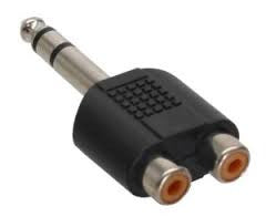 AUDIO ADAPTER 6.3mm STEREO JACK - 2X RCA SOCKET