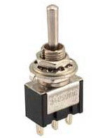 MINI TOGGLE (ON)-OFF SPDT SPRING LOADED SWITCH