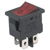 ROCKER SWITCH MINI DPDT ON-OFF ILLUMINTED 13X19mm