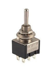 MINI TOGGLE DPDT (ON)-OFF-(ON) SWITCH
