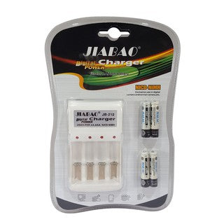 BATTERY CHARGER JB-212 + 4 BATTERIES