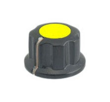 KNOB-BLACK / COLOUR TOP 6.3mm SHAFT