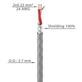 MICROPHONE SCREENED CABLE ROUND - 2 CORE BLACK | 100M ROLL