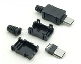 MICRO USB PLUG WITH BLACK HOUSING | 4 PCS