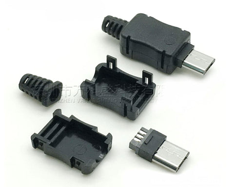 Micro Usb Plug Socket MICRO USB PLUG WITH BLACK HOUSING | 4 PCS | RSE Electronics